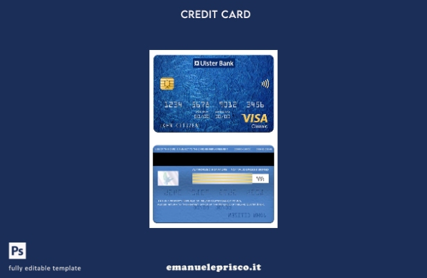 modello di carta classico per visto Ulster Bank per la Repubblica d'Irlanda in s